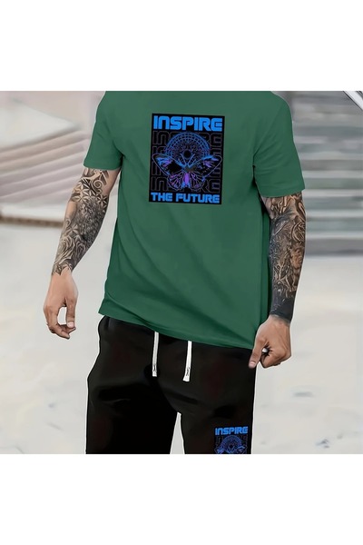 ship master Summer Collection New Arrival T-Shirt & Shorts Set Printed Patter...