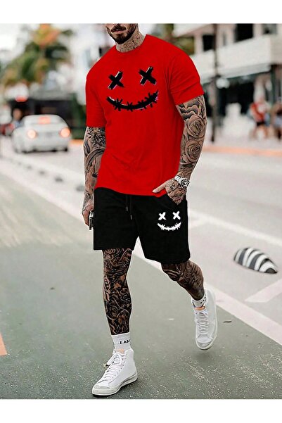 ship master Summer Collection New Arrival T-Shirt & Shorts Set Printed Patter...