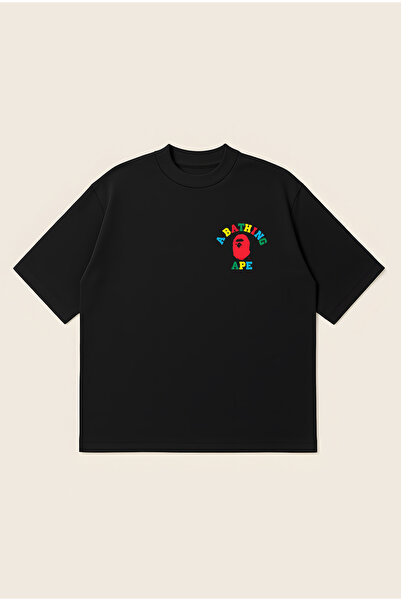 Moon Dancer Bape X Apes Together Strong Щампована овърсайз тениска със свобод...
