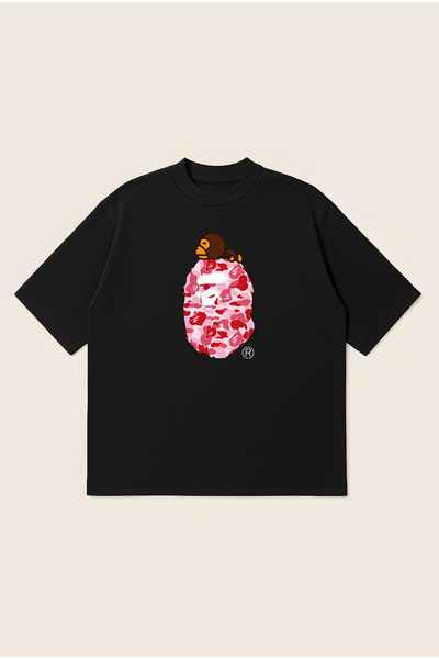Moon Dancer Abc Camo Milo on Ape Head Head Oversize Boxy Cut Unisex 100% Cott...