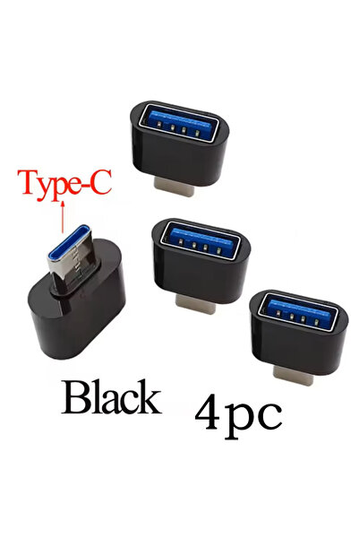 Choice3 TYPE-C BLACK - 4PC USB OTG Adapter Supports Type-C/Micro Phone Direct...