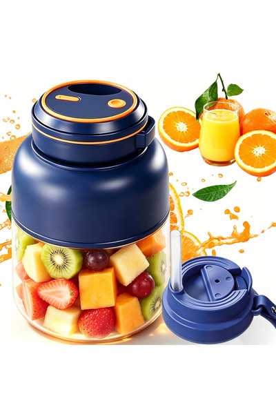 Choice Blue 1300ML Portable Electric Juicer Blender for Home, USB Charging, F...