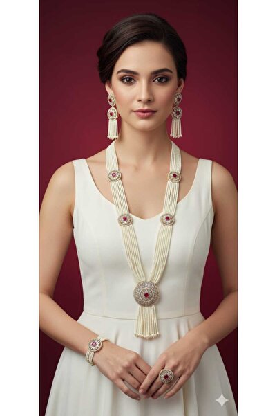 Generic Snow White Pearl Gradient Necklace - a Royal and Enchanting Look
