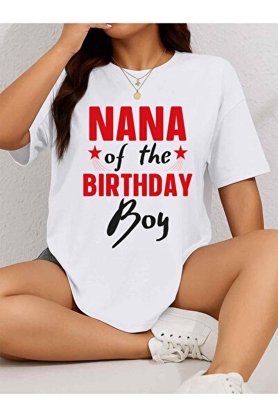 NOURAM تي شيرت نسائي بتصميم مرح بطبعة "Nana of the" - أبيض 100%، كاجوال برقبة...