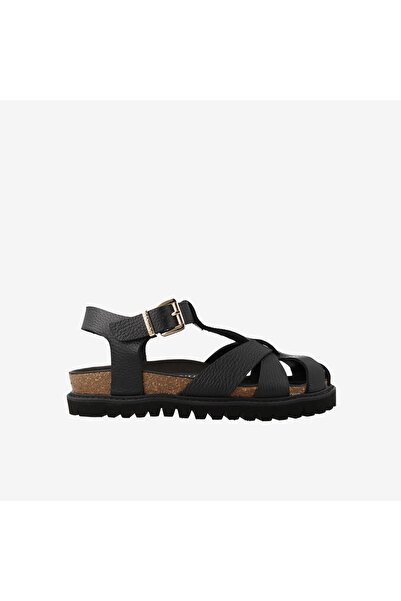 Genuins Women's / Girls' Sandals G106775 Howea Embossed Leather Dark