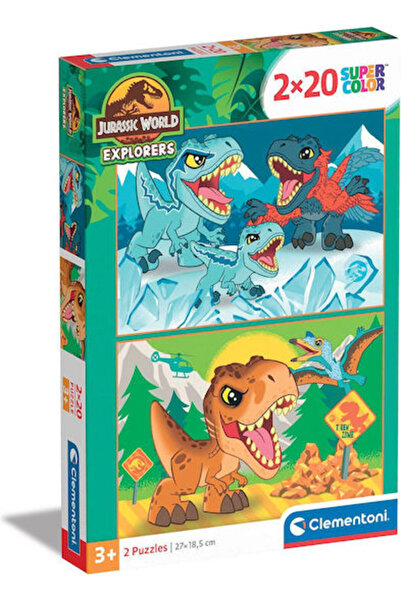 CLEMENTONI Puzzle pentru copii Super Color Jurassic World 2x20 piese