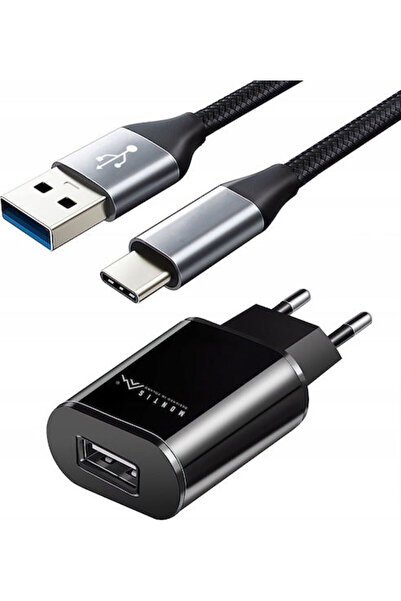 MONTIS Încărcător cu port USB-A și cablu USB-C Negru (MT046)