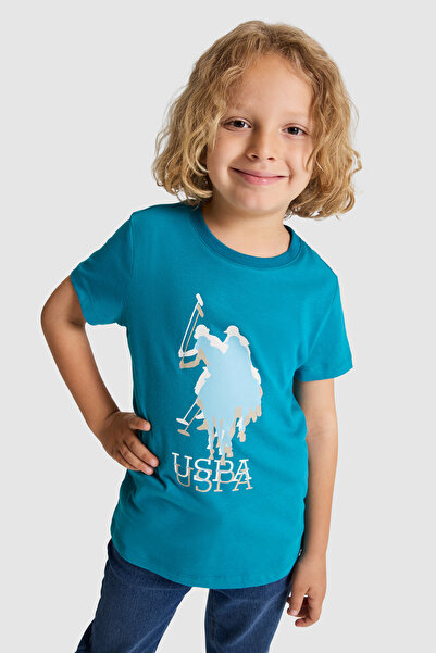 U.S. Polo Assn. تي شيرت بترول بيسكل كولور كولور للأولاد 50325605-VR102