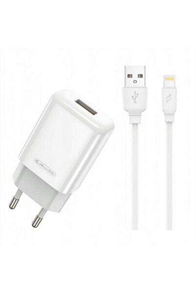JELLICO Încărcător cu port USB-A și cablu Lightning 12W Alb (EU01)