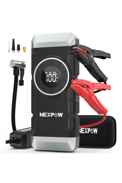 NEXPOW εκκινητής μπαταρίας & συμπιεστής αέρος NP2, 12V/3000A, 150PSI, 12000mAh