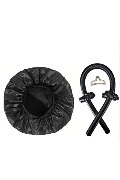 Choice4 black set Newly Satin Night Hair Cap Women's Solid Sleeping Hat Sleep...