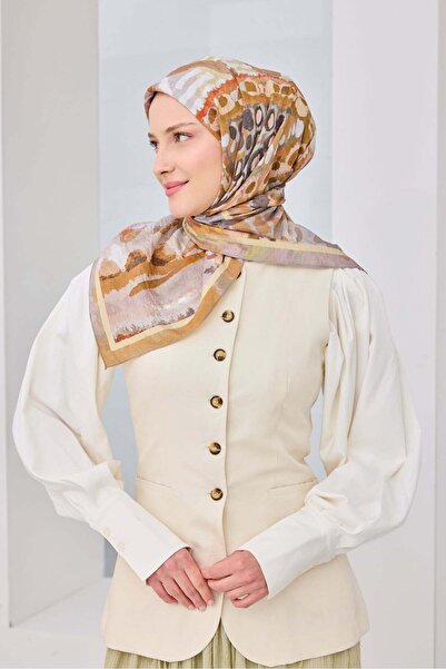 Silk Home Velora Scarf Illustration Art Mink