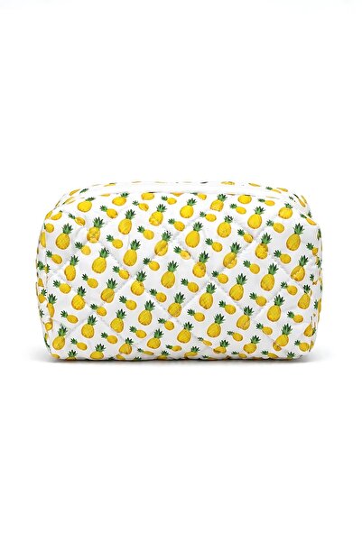 SHAKA Pineapple Patterned Shk114 Quilted Zippered Makeup Bag