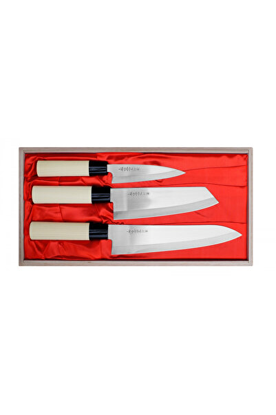 Satake Set 3 cutite Satake, Lemn/Inox, 12/21cm, Multicolor