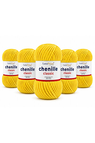 Lanaprime Chenille Velvet Yarn (Chenille Classic) Amigurumi Yarn - 5 Yumak - ...