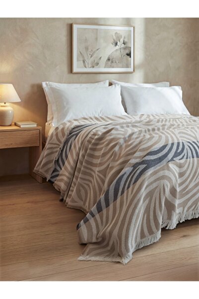 Nuşa Patterned Sofa Cover Bedspread Pique Multi-Purpose Cotton Textured Shawl...