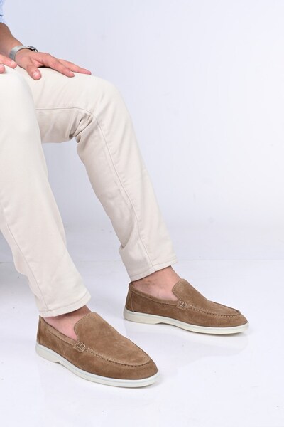 Bestello Laceless Rubber Sole Genuine Leather Loafer 028-2000 Men's Shoes