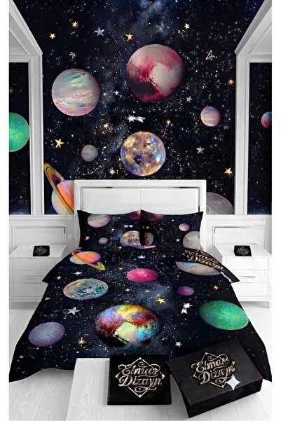 Elmas Dizayn Custom Design Brand Double Duvet Cover Set Organic Satin & Cotto...