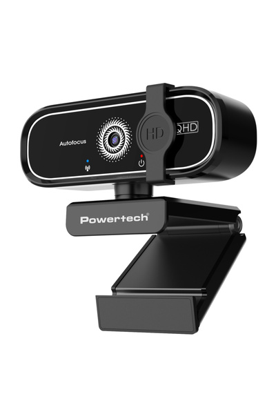POWERTECH web camera PT-1427, 5MP, 2K QHD, αυτόματη εστίαση, 1.5m, μαύρη