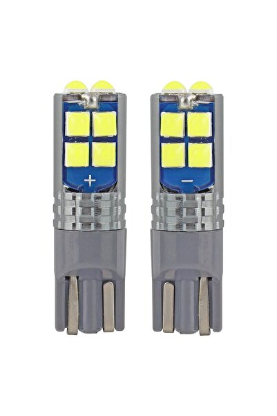 AMIO Becuri auto LED W5W T10 CANBUS 10SMD 3030 12/24V, lumina alba 5600K, 33 ...
