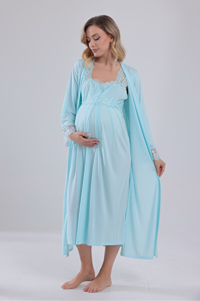 Yulem Homewear Noul sezon, turcoaz, design special din dantelă, cu bretele, 1...