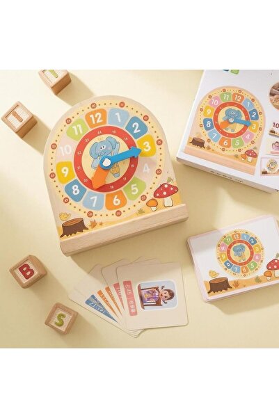 CasaDesteapta.ro Дървен часовник-играчка YY-3423-1 - Дървена Монтесори играчк...