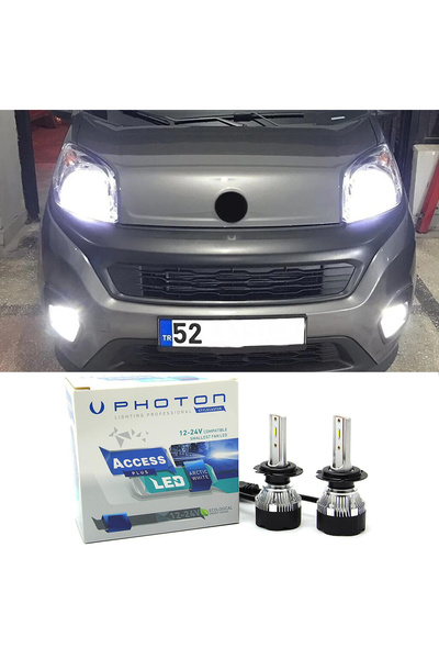 Photon Fiat Fiorino Led Xenon Uzun + Kısa Far Ampulü H4 Access Yeni Seri Beyaz