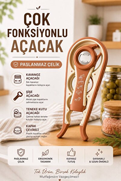 MİORA HOME 4'Ü 1 ARADA ÇOK FONKSİYONLU KAVANOZ AÇACAĞI KONSERVE ŞİŞE KAVANOZ ...