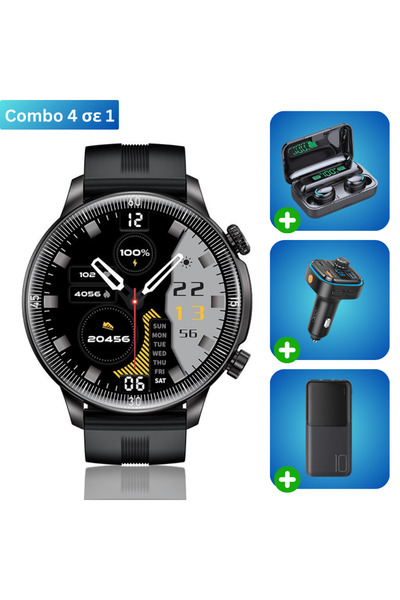 Hoco Smartwatch με Ελληνικό Μενού, Bluetooth Κλήσεις, μέτρηση οξυγόνου & παλμ...