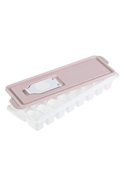Z Store Tavă pentru gheață cu 16 cuburi și capac roz - Fără BPA