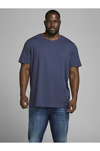 Jack & Jones Plus Tricou pentru bărbați, albastru marin, Jjeorganıc Basic, cu...
