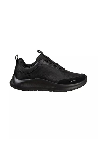 Calvin Klein Erkek Kalın Topuk Deri Bağcıklı Rahat Taban Siyah Sneaker
