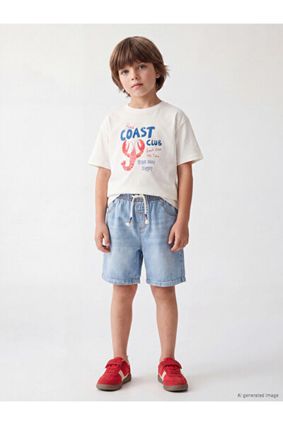 LC Waikiki Esvab • Modern & Distinctive Zero Roba Collar Printed Boys' T-Shirt
