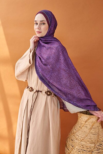 Silk Home Riva Shawl Tencel Guipure Pattern Purple