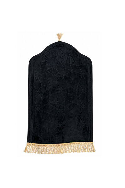 Lacoz Luxury Velvet Islamic Prayer Mat with Mihrab Design & Decorative Fringe...