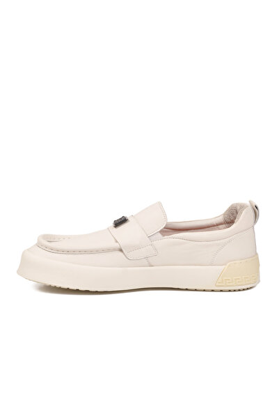 LUCIANO BELLINI Cream Genuine Leather Men's Casual Shoes Alfa 5405 m