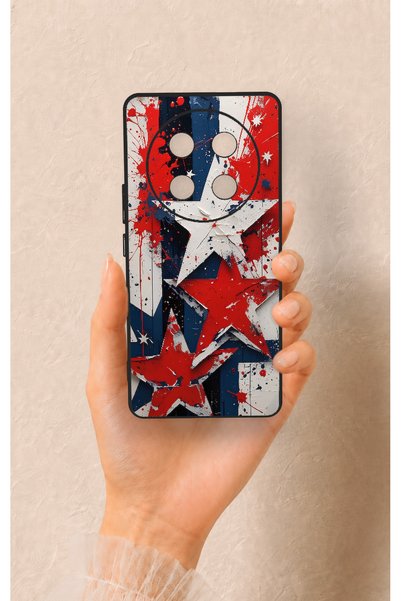 Vip Case Honor Magic 7 Lite 5g Compatible Star Flag Patterned Silicone Case