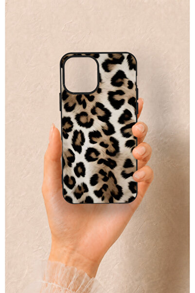 Vip Case iPhone 12-12PRO Uyumlu Leopar Derisi Desenli Silikon Kılıf