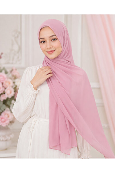 4seasons scarf Plain Veil in Light Rose Powder Color