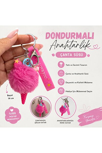 Dondurma Külahı Çanta Aksesuarı Hediyelik Eşya Çocuklar için Hediye Yazlık Hediye Tatil Peluş Anahtarlık