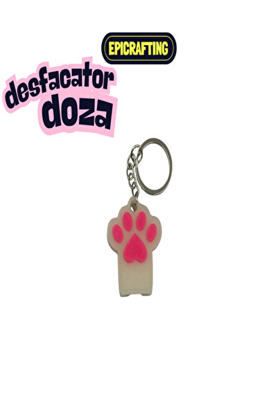 Epic Crafting Accesoriu Breloc și Desfăcător doza suc, Lăbuță Pisică/Câine, Cadou Femei, Protejează Manichiura