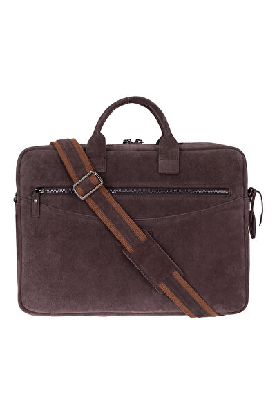 BloominBag Mocha Still Hakiki Süet Deri 15-16 inç MacBook/Laptop Çantası