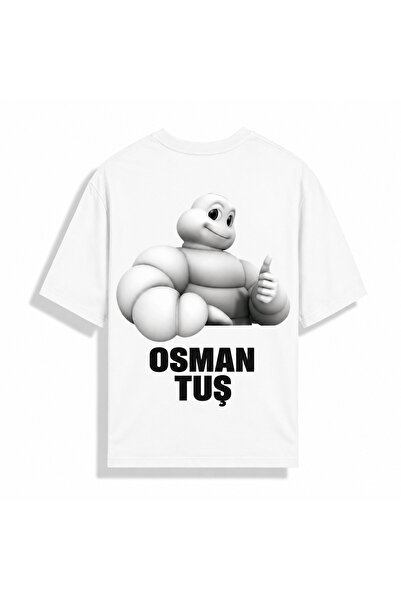Violon White Osman Tuş Lastik Adam Printed Oversize T-Shirt