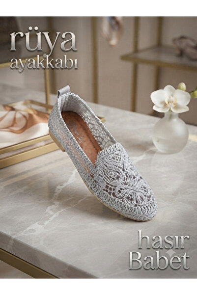 Rüya Ayakkabı The Summer Must-Have Straw Ballerinas (Light Gray)