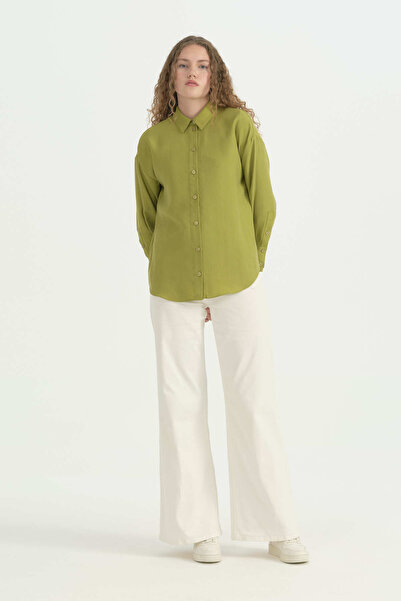 Nihan Low Sleeve Modal Shirt - Pistachio Green