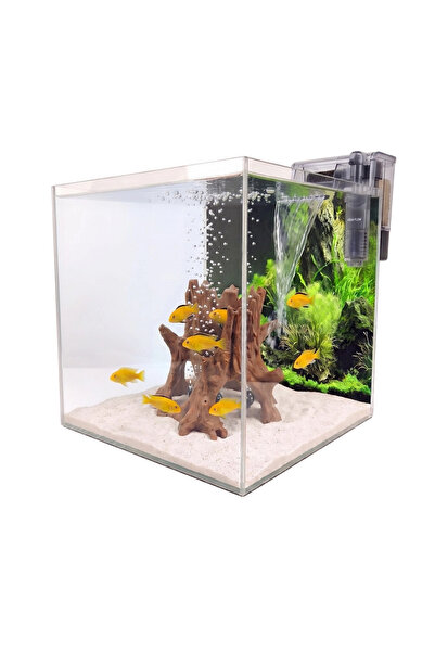 Kanki Pet 40x40x40 Nano Akvaryum Seti 6mm Ultra Clear Cam Rodajlı Full Aksesu...
