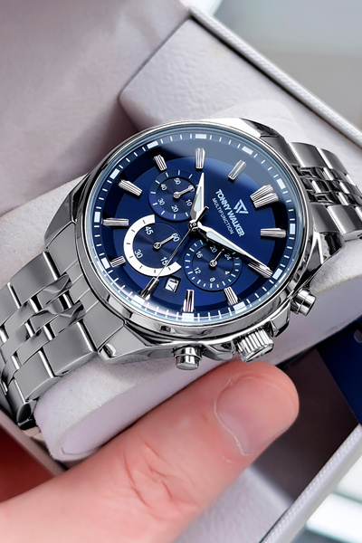 Tonny Walker Men's Watch - Silver Color - Steel Band - Water Resistant - All ...