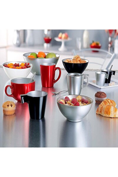 Luminarc Flashy Glass Coffee Mugs with Handle for Microwave 250ml (Pack of 6)