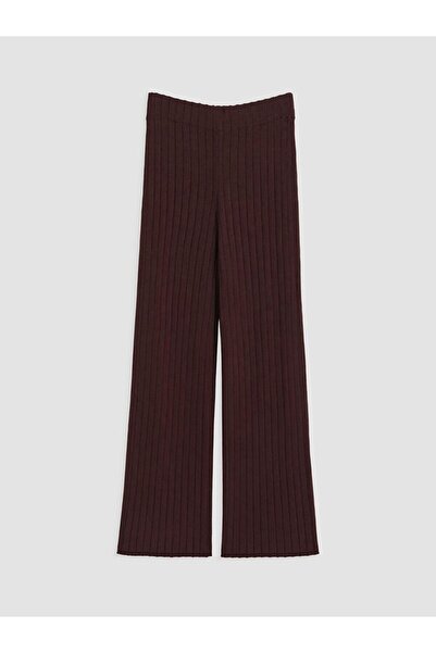 LC Waikiki بنطلون LCW Modest باللون العنابي ذو خصر مطاطي للنساء
