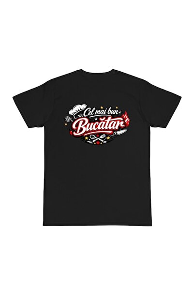 OEM Tricou personalizat cu mesaj: "Cel mai bun bucătar", 100% bumbac, negru, M